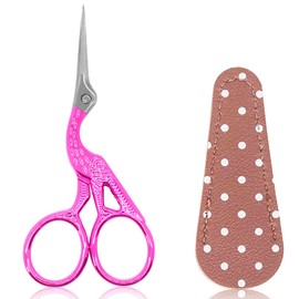 BIHRTC Little Bird Scissors 3.6Inch Sewing Scissors with Artificial Leather Cover Craft Scissor Shears for Crafting Threading Cross Stitch Cutting Art Work DIY Tool