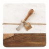 Mud Pie Marble and Wood Serving Board and Spreader, White