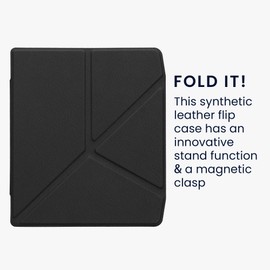 kwmobile Origami Case Compatible with Pocketbook Era/Era Color Case - Slim PU Leather Cover with Stand - Black