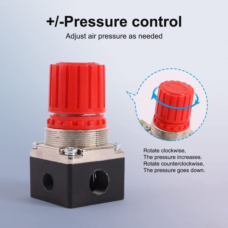Air Compressor Pressure Regulator Pneumatic Pressure Regulator 1/4 ", Pressure