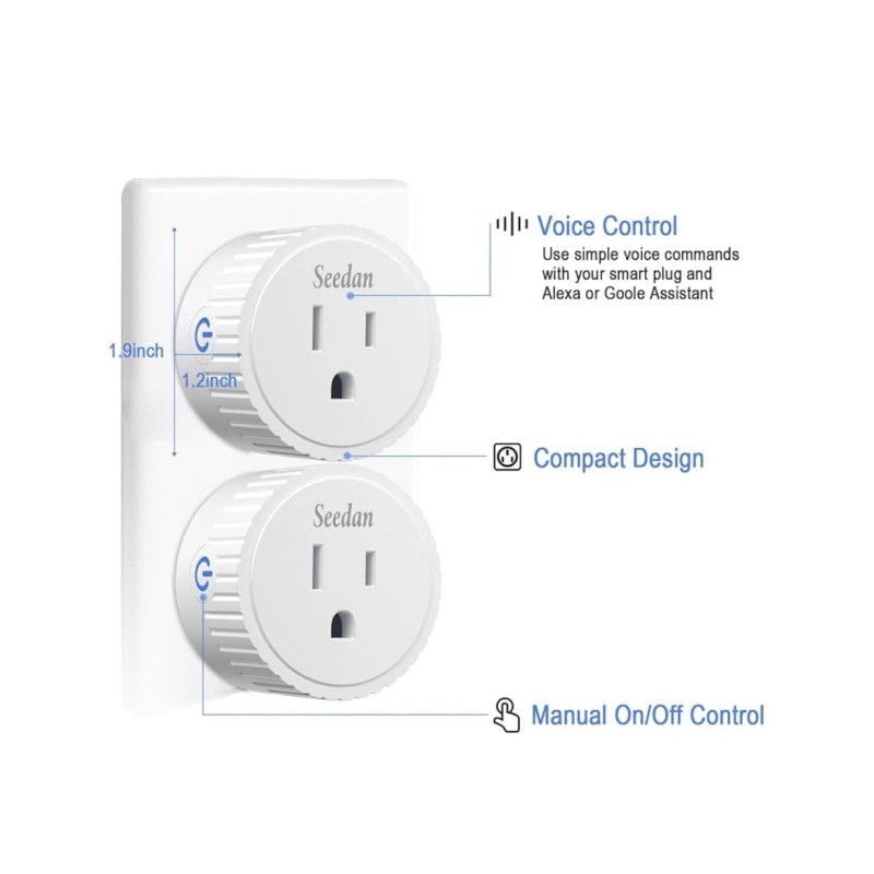 ZigBee 2 pack Smart Plug, ZigBee Switch Mini Smart Outlet