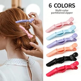 Ella & Sara 24 pinzas para el cabello tipo cocodrilo para peinar y seccionar, pinzas antideslizantes para cortar el cabello, pinzas de plástico durade