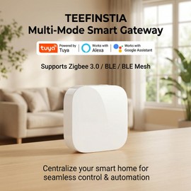 ZigBee 3.0 & Bluetooth Mesh Gateway, Tuya Wireless Smart Home Hub, Works with Smart Life App, Voice Control Alexa/Google Assistant, Sound Light Alarm, Easy No-Wiring Setup