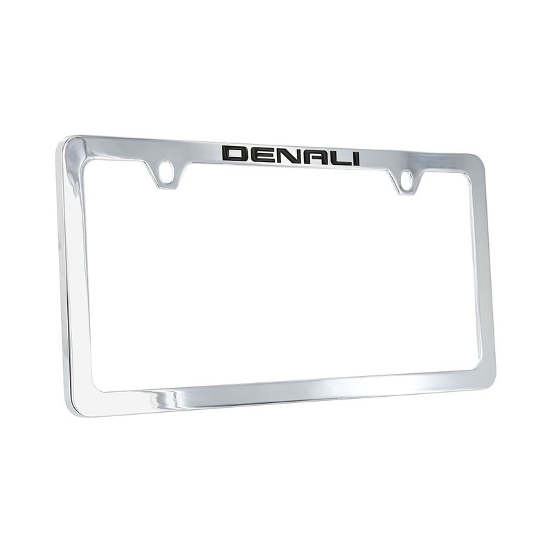Denali Metal License Plate Frame Tag Holder - Chrome Plated