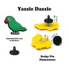 Parakeet Apparel Pin Badge Pin Lapel Pin Unisex Yazzle Dazzle