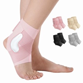 NuCamper Ankle Brace for Men Women (Pair), Adjustable Ankle Sleeve Compression Wrap with Straps, Ultra-thin Lightweight Foot Sleeves Ankle Support for Sports, Sprained, Plantar Fasciitis, Tendonitis