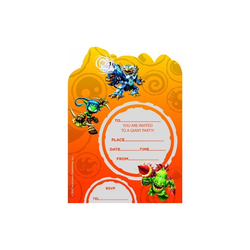Skylanders Giants Party Invitations pk6 with envelopes