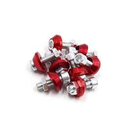 Hihaha 8pcs M6x1.0 Motorcycle License Plate Frame Screw Bolts Cap Fasteners Red Durable Material
