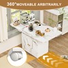 Mcltopz 47.24" Kitchen Island with Storage Rack and Cabinet, White