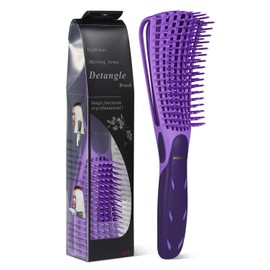 BESTOOL Detangling Brush for Black Natural Hair, Detangler Brush for Natural Black Hair Curly Hair Afro 3/4abc Texture, Faster and Easier Detangle Wet or Dry Hair with No Pain (Purple)