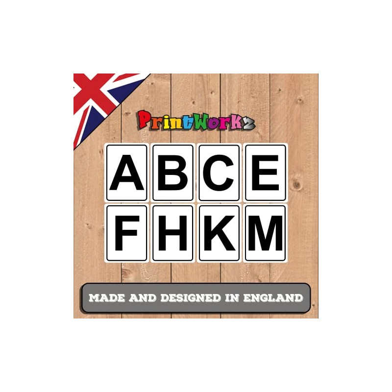 Horse Dressage Letter Markers x 8 White and Black Aluminium