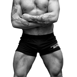 Muscle Alive Mens Bodybuilding Shorts 3" Inseam Cotton, Ma Black-1pcs(3" Inseam), XX-Large