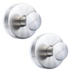 WellMade 2 Pack Brushed Stainless Steel Suction Cup Hooks for