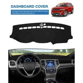 FIILINES Dash Cover for Jeep Grand Cherokee 2011-2021 (NOT for Jeep Cherokee & Grand Cherokee L), Dashboard Mat Cover Car Accessories Sunshade Nonslip Mesh Protector No Glare Black