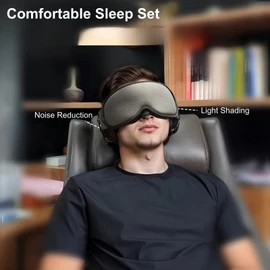 ZOZZGO Noise Reduction Ear Muffs Eye Mask for Sleeping Set, Noise Cancelling Earmuffs 3D Light Blocking Sleep Mask Set, Sound Proof Ear Protection Eye Cover for Night Blindfold Set, Deep Sleep Set