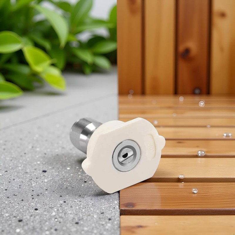 White Pressure Washer Spray Nozzle Tip 40 Degree Metal Nozzle