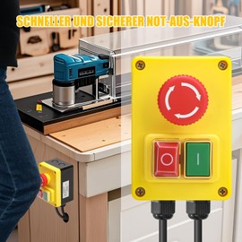 220 V Single-Phase On/Off Switch, briidea Safety Switch with Large Red Emergency Stop Button for Quick Off of Milling Tables and Other Electrical Devices