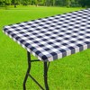 Smiry Rectangle Picnic Table Cloth, Elastic Waterproof Fitted Vinyl Tablecloth