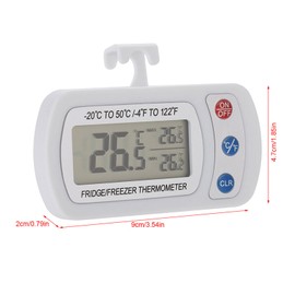 Termómetro digital para refrigerador -20 °C a 50 °C，termómetro de refrigerador con pantalla LCD，termómetro digital resistente al agua de alta precisión