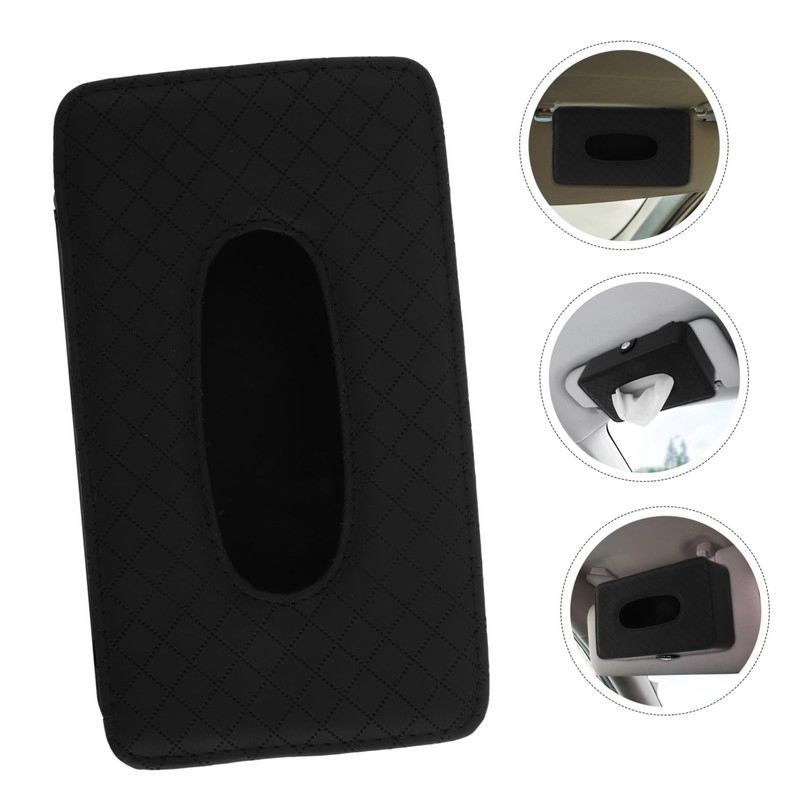 ULTECHNOVO Car Tissue Holder for Sun Visor Elegant PU Leather