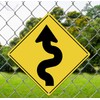 Winding Road with Sharp Turn Symbol Aluminum Novelty Traffic Sign