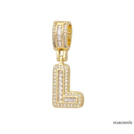 STARCHENIE 14K Gold Plated Diamond Initials Necklaces, Alphabet Pendant Letter A to Z Necklaces for Women man with Gift Box | Adjustable Chain, Minimalist, Tiny Dainty Alphabet Choker Necklaces:_L