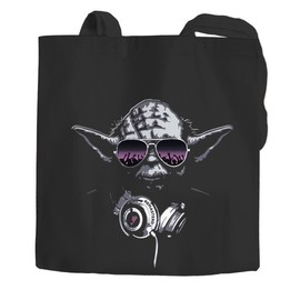 MoonWorks Jute Bag Deejay DJ Yoda Remastered Cotton Bag Fabric Bag Tote Bag, Dj Yoda Black