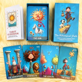 Tarot Cards Deck 78 Cards with Guidebook, Whimsical Path Tarot Deck for Beginners, Fun Cute Tarot Cards, Illustrated Modern Tarot for Intuitive Reading & Gift