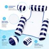 4-in-1 Inflatable Water Hammock Pool Float – Striped PVC Floating