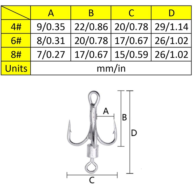 Willow Blade Fishing Lures Set, 10 Pcs Bladed Treble Hooks
