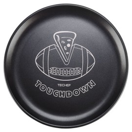 TeChef - 14-inch Pizza Pan with Teflon Select Non-Stick Coating (PFOA Free) / DuPont Print Designs Technology (Football - White)