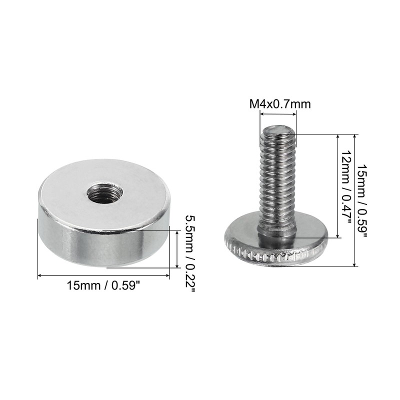 PATIKIL M4x12 Standoff Screws with Spacers, 10 Pack Wall Mounting