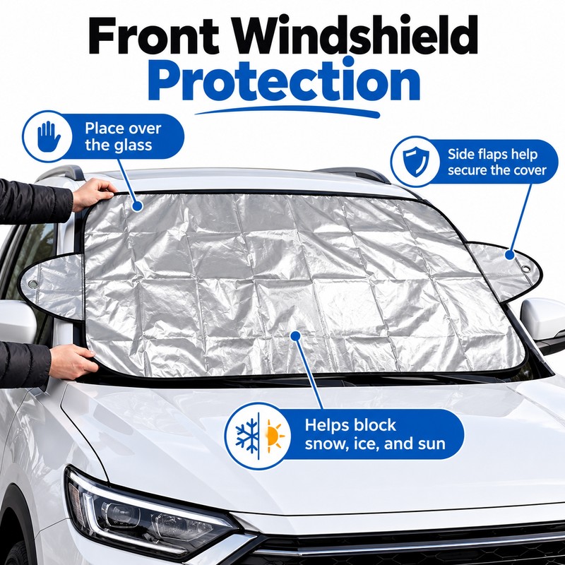 Waterproof Car Windshield Snow Cover – Protective Sun Shade for