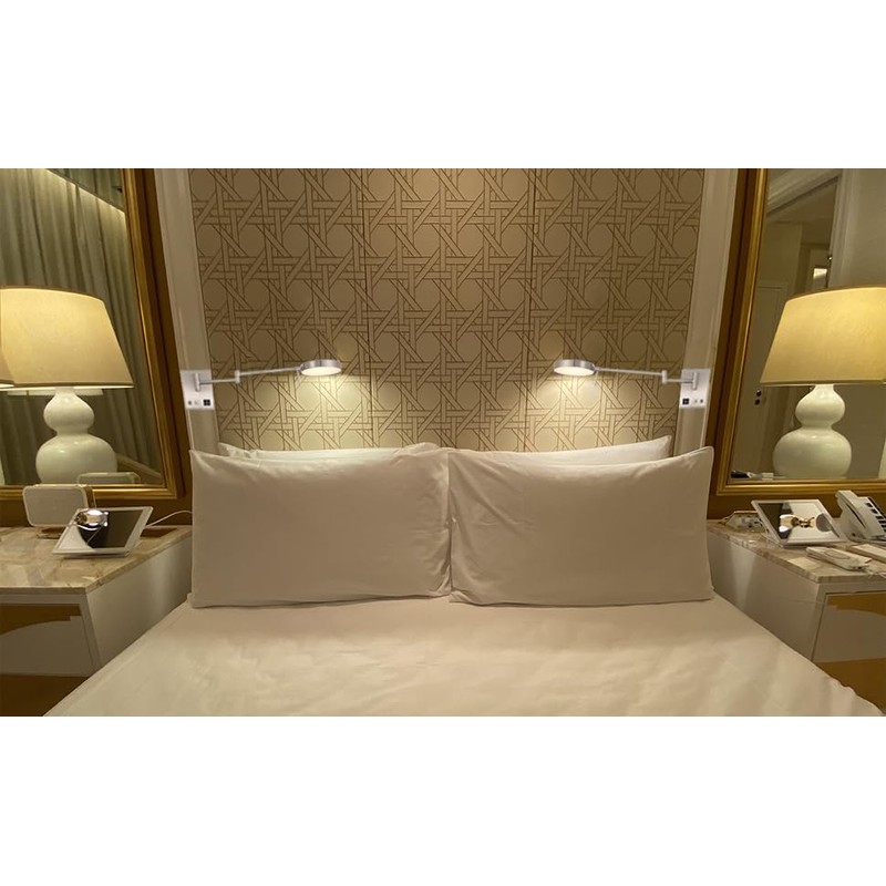 HomeFocus Swing Arm Wall Light,Bedside LED Reading Wall Light with
