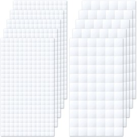 Joez Wonderful 10 Sheets Foam Adhesive Squares, 1650pcs Total Double Sided Self Adhesive Dots, Precut Squares Strips Foam Tape for Arts & Crafts, 2 Sizes (0.47in/12mm, 0.24in/6mm)