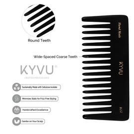 KYVU B22 Black Wide-Tooth Detangling Comb for Curly & Thick Hair