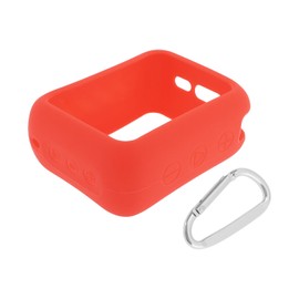 VGOL Lautsprecher Silikonhülle mit Karabiner, wasserdichte ultraleichte Schutzhülle Kompatibel mit JBL GO4 Tragbarem Bluetooth-Lautsprecher, Rot