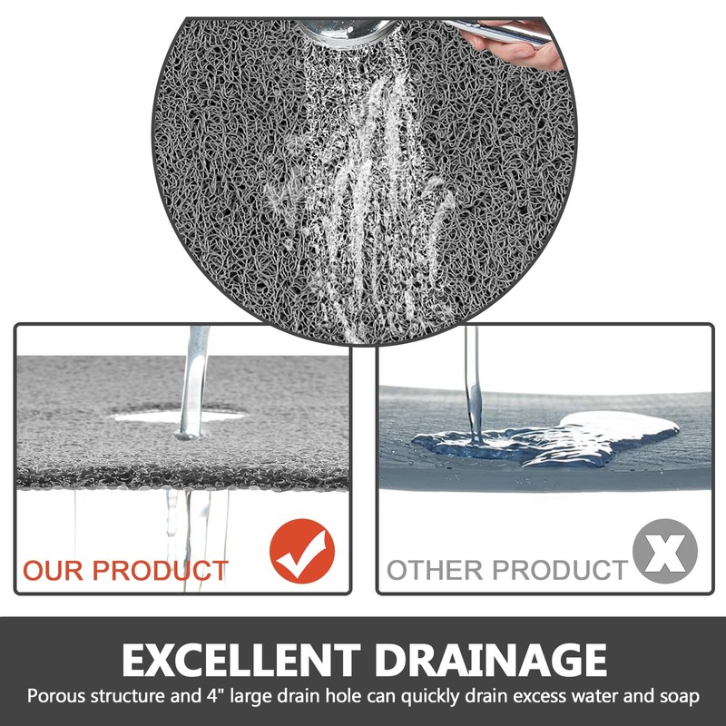 Square Shower Mat Non Slip: 36 x 36 Inch Extra