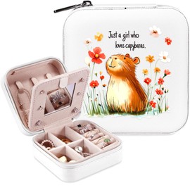 Caja de Joyas de Capibara, Regalos para Adolescentes Niñas de 8-12 Años, Artículos Accesorios Cosas Mercancía Decoración para Amantes de Capibaras, Or