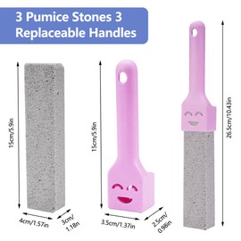 3 Stück Bimsstein Reinigungsstein mit Griff, Bimsstein Toilette WC Reinigungsstein, Cleaning Block WC Austauschbar Toilette Pumice Stone Reinigungsblock für Die Toilette Küche Dusche Bad Waschbecken