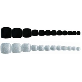Nature's Pedi Tip 24p J-90 Toenail Protection Black Grinding Tip Nail / 네이처스 페디팁 24p J-90 발톱 보호 블랙 그라인딩 팁 네일