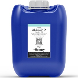 DIYBeauty Bulk Sweet Almond Oil - Large 2.5 Gallon Jerrican - Cold Pressed 100% Pure Prunus Dulcis Oil - Moisturizer for Skin, Hair, Body, Carrier Oil for Massage Oils