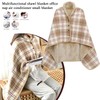 Double Layer Wearable Blanket, Button Shawl Man Woman Wraps, Man
