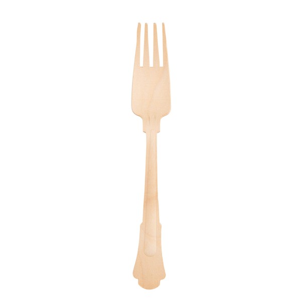 Birchware Elegant 7.75" - Compostable Wooden Forks, Biodegradable Party Supplies for Any Graduation, Luau, Fiesta, Tea Party, and More, Craft Supplies for Kids and Adults - (100 Forks)