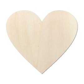 Wooden Heart Type 4 - Heart Shape - Ideal as a Heart Decoration for Wedding - for Painting Yourself (112 x 100 mm)
