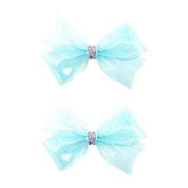 Waterproof Jelly Hair Bows Clips - Rose Red PVC Summer Swim Pool Bow Clips Fun Transparent Hair Accessories for Girls Toddler Infants Kids Teens Children (Blue)