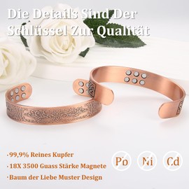 MagEnergy Copper Bracelet for Men, Ultra Strength Magnetic Bracelet with 18 Magnets, 99.9% Pure Copper, Adjustable Jewellery Gift Box, Copper