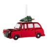 Wondershop Car with Wreath & Christmas Tree Ornament Red
