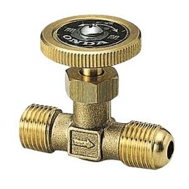 Onda Seisakusho OMV-770-3 Straight Miniature Valve R1/4 (for Φ8 Copper Pipe) x G1/4 (RFlare) Brass Handle]