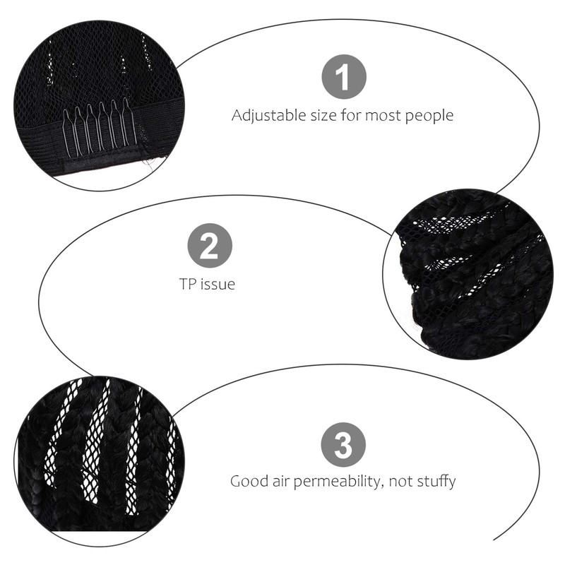 Healifty 2pcs Braid Women Wigs Diy Breathable Liner Man End